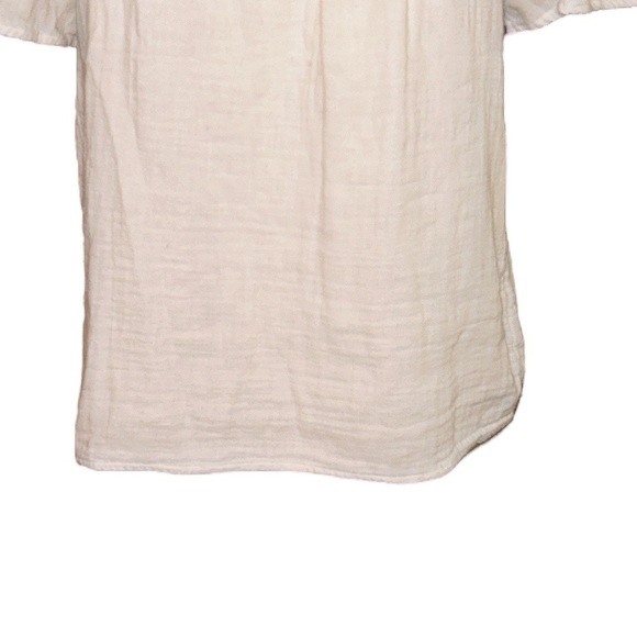 Madewell Patchwork Diamond Print Crinkle Gauze Peasant Top - M - Picture 6 of 16